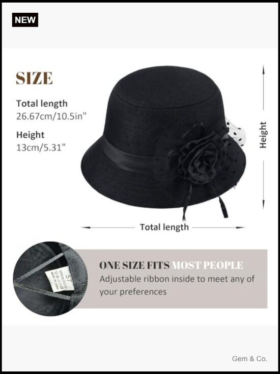 Wide Brim Fedora Hat with Floral Decor, Vintage Style main image 7